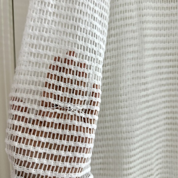 Haute Hippie Womens White Long Sleeve Sheer Like Button Up Dress Cover-up Size M - Picture 7 of 8